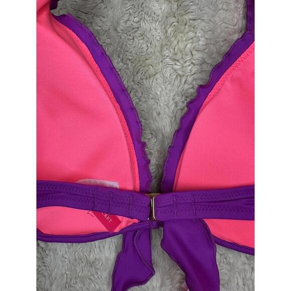 Victoria's Secret purple Capri ruffle halter string bikini set Size 32D/Medium - Picture 7 of 9